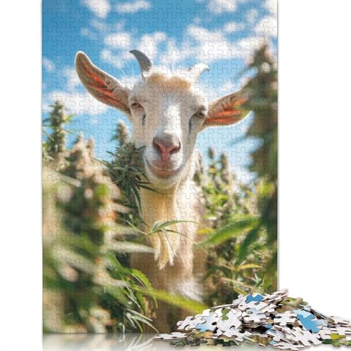 1000 Teile Puzzle „Neugierige Ziege im Grünen“, Schwierigkeitsgrad, Lernspiele, Spielzeug, 1000 Teile (38 x 26 cm) von TBDUEPS
