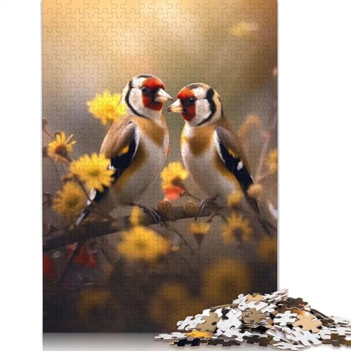 1000 Teile Puzzle mit Vogelpaar und Stieglitz, Schwierigkeitsgrad für Erwachsene, Lernspielzeug, Spiele, 1000 Teile (38 x 26 cm) von TBDUEPS