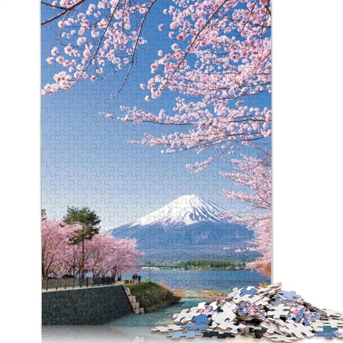 1000 Teile Sakura-Zweige und Fuji für Erwachsene, schwierige Puzzles, Puzzles für Erwachsene, Lernspiel, Herausforderungsspielzeug, 1000 Stück (75 x 50 cm) von TBDUEPS