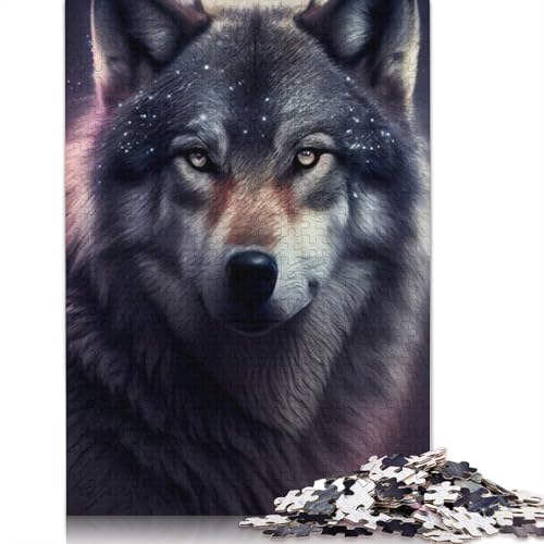 1000 Teile Tierkunst, Wolf für Erwachsene, schwieriges Puzzle, Holzpuzzle für Erwachsene, 1000 Teile (75 x 50 cm) von TBDUEPS