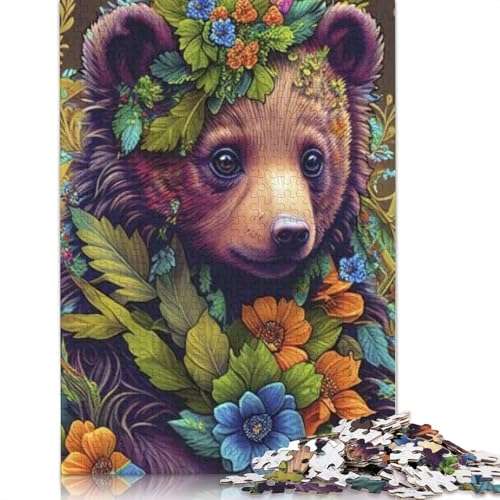 1000 Teile Tierkunst-Bär für Erwachsene, schwierige Puzzles für Erwachsene, Familienspaß-Puzzles, 1000 Teile (75 x 50 cm) von TBDUEPS