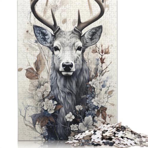 1000 Teile Tierkunst-Elch-Holzpuzzles, Holzpuzzles für Erwachsene und Jugendliche ab 12 Jahren, 1000 Teile (75 x 50 cm) von TBDUEPS