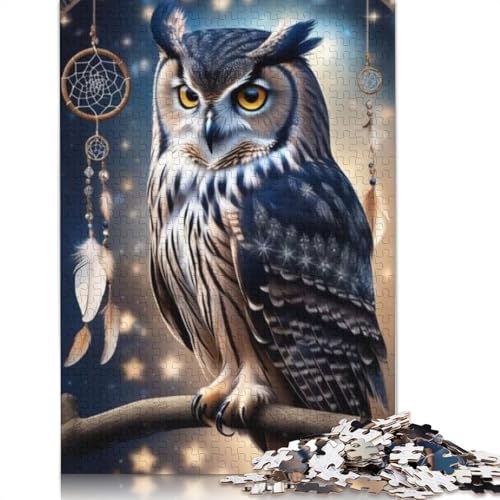 1000 Teile Tierkunst-Eulen-Holzpuzzles, Holzpuzzles für Erwachsene und Jugendliche ab 12 Jahren, 1000 Teile (75 x 50 cm) von TBDUEPS