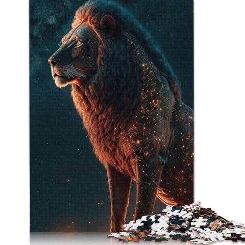1000 Teile Tierkunst Löwe für Erwachsene Schwieriges Puzzle Holzpuzzle für Erwachsene 1000 Teile (75 x 50 cm) von TBDUEPS