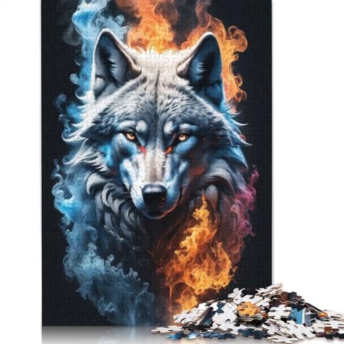 1000 Teile Tierkunst-Wolf-Holzpuzzles, Holzpuzzles für Erwachsene und Jugendliche ab 12 Jahren, 1000 Teile (75 x 50 cm) von TBDUEPS