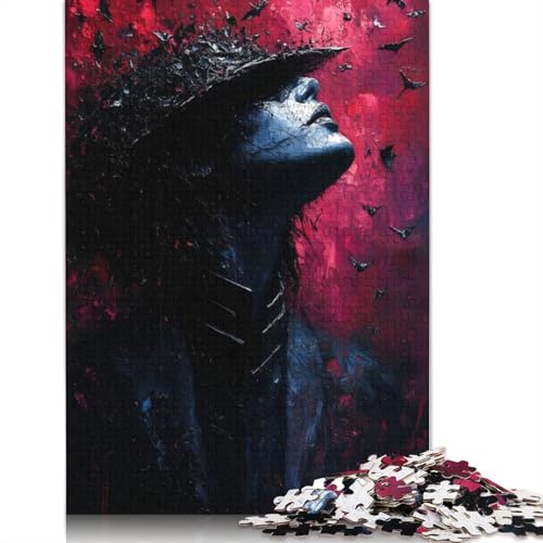 1000 Teile Vampirfledermaus Mensch Puzzle Schwierigkeitsgrad Puzzle Lernspiele Spielzeug 1000 Stück (38x26cm) von TBDUEPS