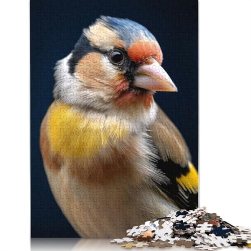 1000 Teile Vogel-Stieglitz-Nahaufnahme-Puzzle, Schwierigkeitsgrad für Erwachsene, entspannendes Spiel, Spielzeug, 1000 Teile (75 x 50 cm) von TBDUEPS