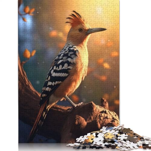 1000 Teile Wiedehopf, EIN bunter Vogel, Puzzle, Schwierigkeitsgrad, Lernspiele, Spielzeug, 1000 Teile (75 x 50 cm) von TBDUEPS