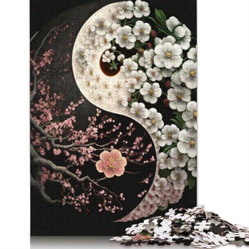 1000 Teile Yin-Yang-Kunst für Erwachsene, schwieriges Puzzle, Holzpuzzle für Erwachsene, 1000 Teile (75 x 50 cm) von TBDUEPS