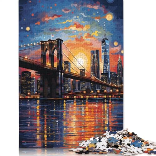 1000-teiliges, skurriles New York-Puzzle für Erwachsene und Teenager. Holzpuzzle für Erwachsene, Lernspiel, Herausforderungsspielzeug, 1000 Teile (75 x 50 cm) von TBDUEPS