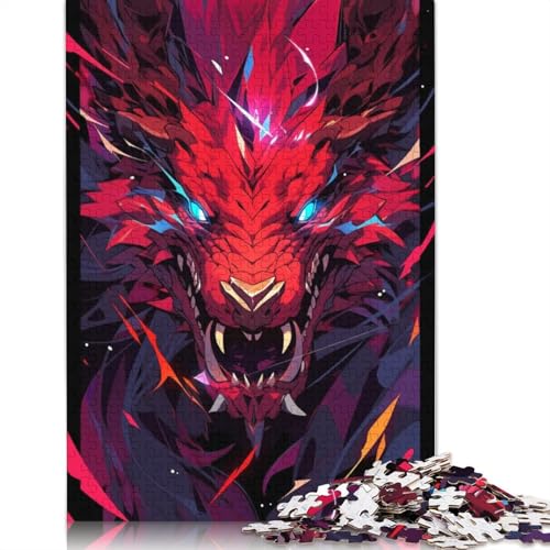 1000-teiliges Anime-Art-Drachen-Puzzle für Erwachsene und Teenager, 1000 Teile (75 x 50 cm) von TBDUEPS