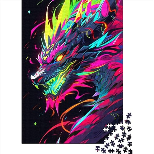 1000-teiliges Anime-Art-Drachen-Puzzle für Erwachsene und Teenager, Lernspiele für Zuhause, DIY-Spielzeug, 1000 Stück (38 x 26 cm) von TBDUEPS