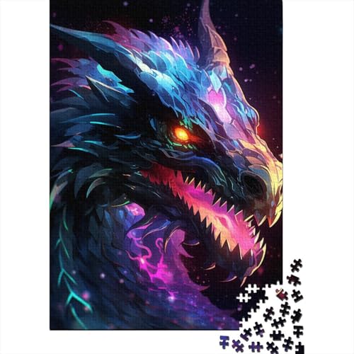 1000-teiliges Anime-Drachen-Puzzle für Erwachsene und Teenager, Lernspiele für zu Hause, DIY-Spielzeug, 1000 Stück (38 x 26 cm) von TBDUEPS
