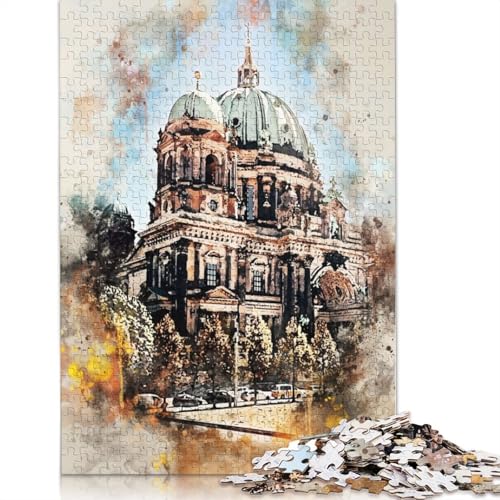 1000-teiliges Aquarell-Puzzle „Berlin, Deutschland“ für Erwachsene und Teenager. Holzpuzzles für Teenager, Geschenke zum Entspannen, Puzzlespiele, 1000 Teile (75 x 50 cm) von TBDUEPS