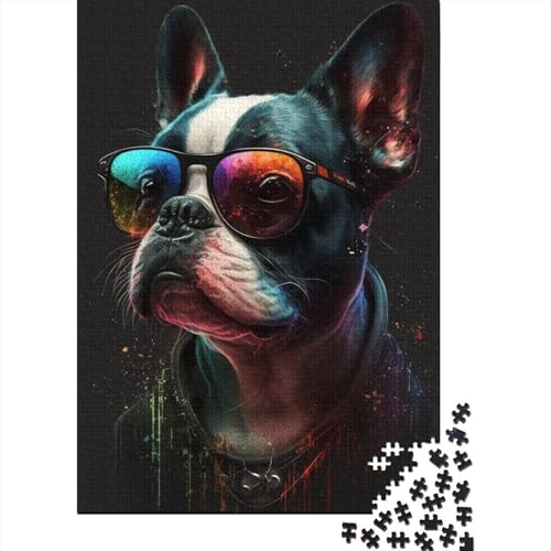 1000-teiliges Art Bulls Dogs Puzzle für Erwachsene und Teenager, Lernspiele für Zuhause, DIY-Spielzeug, 1000 Teile (38 x 26 cm) von TBDUEPS