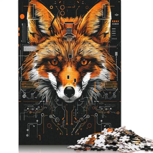 1000-teiliges Art Fox-Puzzle für Erwachsene und Teenager, Lernspiele für Zuhause, DIY-Spielzeug, 1000 Teile (75 x 50 cm) von TBDUEPS