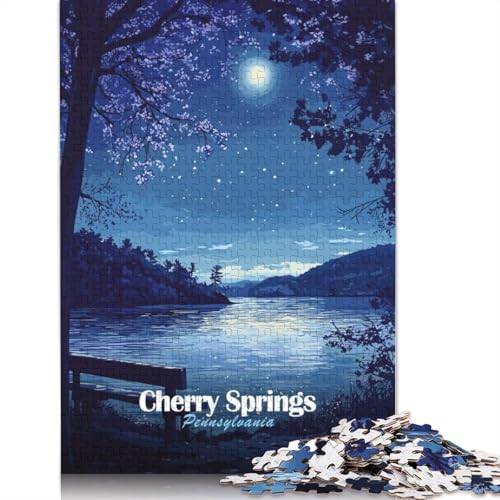 1000-teiliges Cherry Springs-Nachthimmel-Puzzle für Erwachsene, Lernspiele für Zuhause, DIY-Spielzeug, 1000 Stück (75 x 50 cm) von TBDUEPS