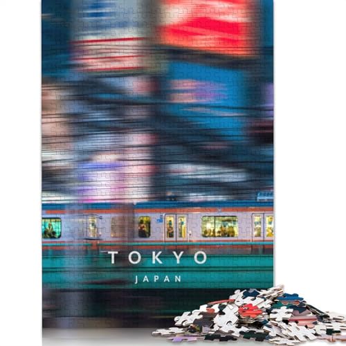 1000-teiliges Chuo Line Tokyo Japan-Puzzle für Erwachsene und Teenager, Holzpuzzles für Erwachsene, Heimdekoration, Puzzlespielzeug, 1000 Stück (75 x 50 cm) von TBDUEPS
