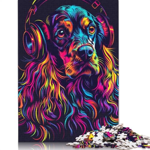 1000-teiliges Cocker Spaniel-Hundekunst-Puzzle für Erwachsene, Puzzles, Lernspielzeug, 1000 Stück (75 x 50 cm) von TBDUEPS