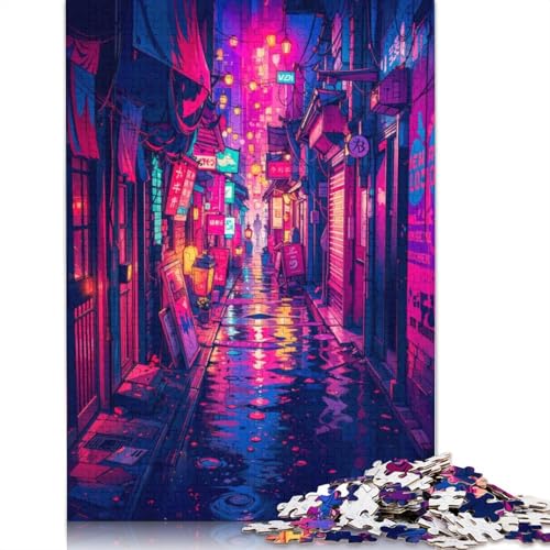 1000-teiliges Cyberpunk-Alley-Puzzle für Erwachsene und Teenager, Puzzle für Erwachsene, Lernspiel für Erwachsene, 1000 Teile (75 x 50 cm) von TBDUEPS