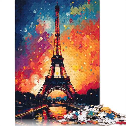 1000-teiliges Eiffelturm-Gemälde-Puzzle für Erwachsene, Puzzle für Erwachsene und Jugendliche, Lernspiel, 1000 Teile (75 x 50 cm) von TBDUEPS