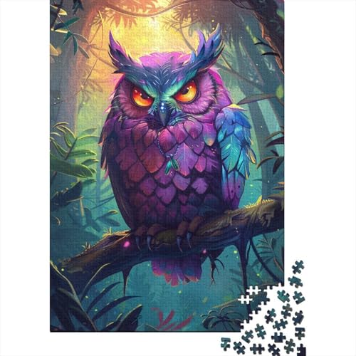 1000-teiliges Fantasy-Eulen-Holzpuzzle, Holzpuzzle für Erwachsene und Jugendliche ab 12 Jahren, 1000 Teile (38 x 26 cm) von TBDUEPS