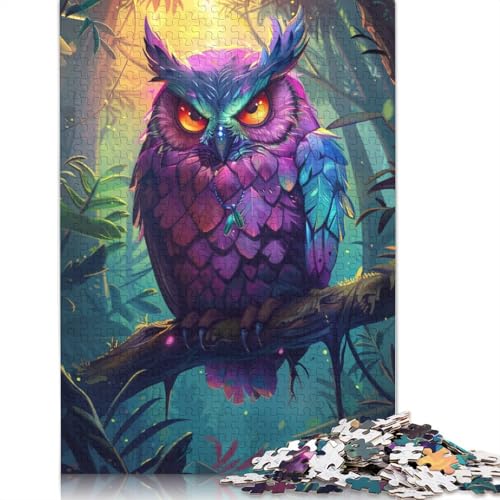 1000-teiliges Fantasy-Eulen-Puzzle für Erwachsene, Puzzle, Erwachsenen-Puzzle, Heimdekoration, Puzzle-Spielzeug, 1000 Stück (75 x 50 cm) von TBDUEPS