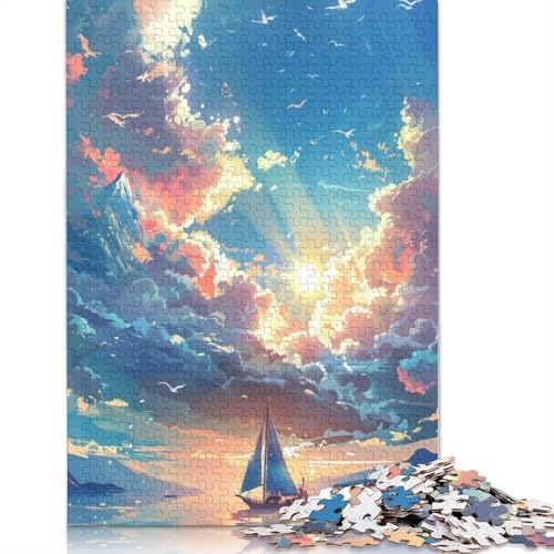 1000-teiliges Fantasy-Segel-Puzzle für Erwachsene, Holzpuzzle, Puzzles für Erwachsene, 1000 Stück (75 x 50 cm) von TBDUEPS