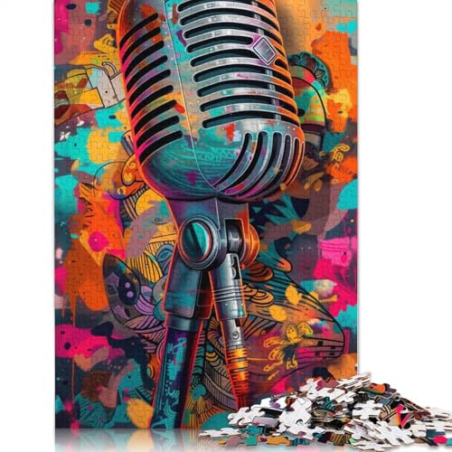 1000-teiliges Farbmikrofon-Puzzle für Erwachsene, Holzpuzzle, Lernspiel für Erwachsene Teenager, 1000 Stück (75 x 50 cm) von TBDUEPS
