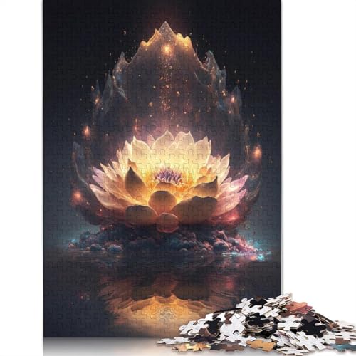 1000-teiliges Galaxy Fantasy Lotus-Puzzle für Erwachsene und Teenager, Holzpuzzle, 1000 Teile (75 x 50 cm) von TBDUEPS