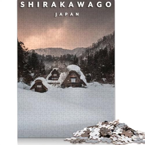 1000-teiliges Gokayama Bunsuke-Puzzle für Erwachsene Teenager, Holzpuzzle für Erwachsene, Lernspiel, Herausforderungsspielzeug, 1000 Stück (75 x 50 cm) von TBDUEPS