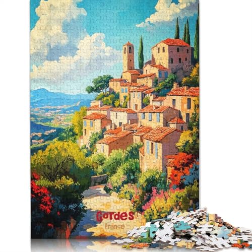 1000-teiliges Gordes-Kunstposter-Puzzle für Erwachsene Teenager, Holzpuzzles für Erwachsene, Lernspiel, Herausforderungsspielzeug, 1000 Stück (75 x 50 cm) von TBDUEPS
