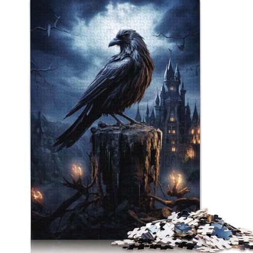 1000-teiliges Gothic-Raben-Puzzle, Schwierigkeitsgrad für Erwachsene, entspannendes Spiel, Spielzeug, 1000 Stück (75 x 50 cm) von TBDUEPS