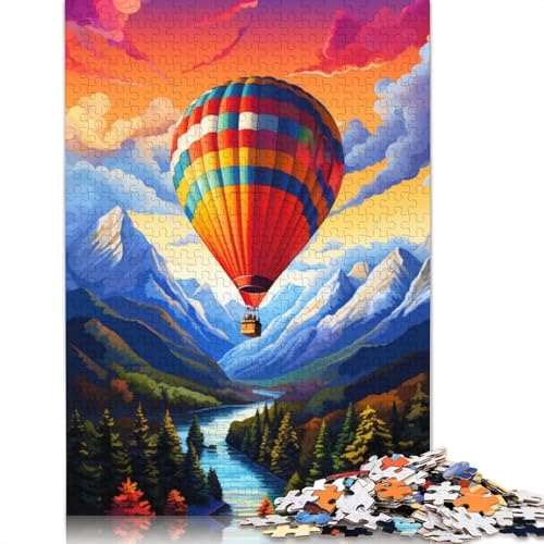 1000-teiliges Heißluftballon-Puzzle mit Bergen für Erwachsene, Puzzle, Lernspiel, Herausforderungsspielzeug, 1000 Stück (75 x 50 cm) von TBDUEPS