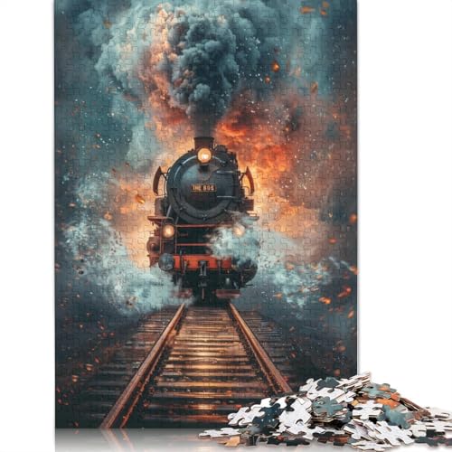 1000-teiliges Holzpuzzle mit Dampfzügen, Holzpuzzle für Erwachsene und Jugendliche ab 12 Jahren, 1000 Teile (75 x 50 cm) von TBDUEPS