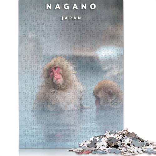 1000-teiliges Jigokudani-Affen-Puzzle für Erwachsene, Puzzle, Puzzles für Erwachsene, Lernspielzeug, 1000 Stück (75 x 50 cm) von TBDUEPS