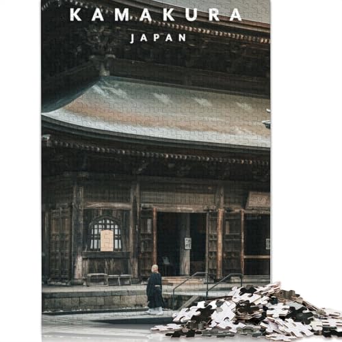 1000-teiliges Kamakura-Mönch-Puzzle für Erwachsene Teenager, Holzpuzzles für Teenager, Geschenke, Entspannungspuzzles, Spiele, 1000 Stück (75 x 50 cm) von TBDUEPS