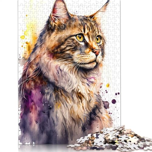 1000-teiliges Katzen-Puzzle, Schwierigkeits-Puzzle, Lernspiel, Spielzeug, Familiendekoration, 1000 Teile (38 x 26 cm) von TBDUEPS