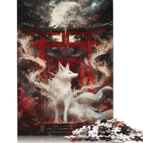 1000-teiliges Kitsune Spirit Gate-Puzzle, Schwierigkeitsgrad für Erwachsene, Lernspielzeug, Spiele, Familiendekoration, 1000 Stück (75 x 50 cm) von TBDUEPS