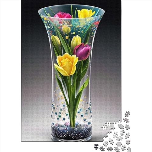 1000-teiliges Kunst-Blumen-Puzzle für Erwachsene, Puzzle für Erwachsene und Jugendliche ab 12 Jahren, 1000 Teile (38 x 26 cm) < von TBDUEPS