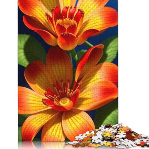 1000-teiliges Kunst-Blumen-Puzzle für Erwachsene, Puzzle für Erwachsene und Jugendliche ab 12 Jahren, 1000 Teile (75 x 50 cm) < von TBDUEPS