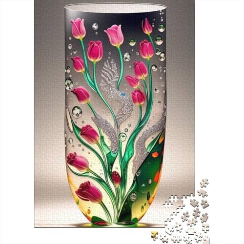 1000-teiliges Kunst-Blumen-Puzzle für Erwachsene und Jugendliche, Holzpuzzle, nachhaltiges Puzzle für Erwachsene, Spiele 1000 Teile (38 x 26 cm) von TBDUEPS