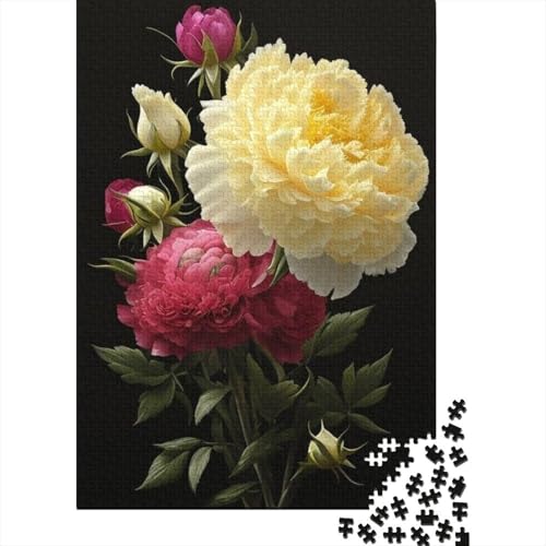 1000-teiliges Kunst-Blumen-Puzzle für Erwachsene und Jugendliche, Holzpuzzle, nachhaltiges Puzzle für Erwachsene, Spiele 1000 Teile (38 x 26 cm) von TBDUEPS