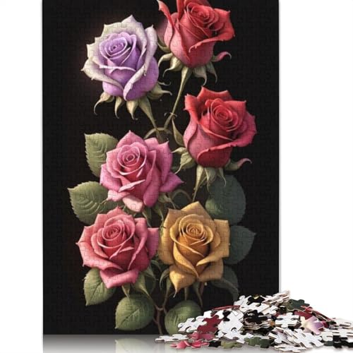 1000-teiliges Kunst-Blumen-Puzzle für Erwachsene und Jugendliche, Lernspielzeug aus Holz, 1000 Teile (75 x 50 cm) von TBDUEPS