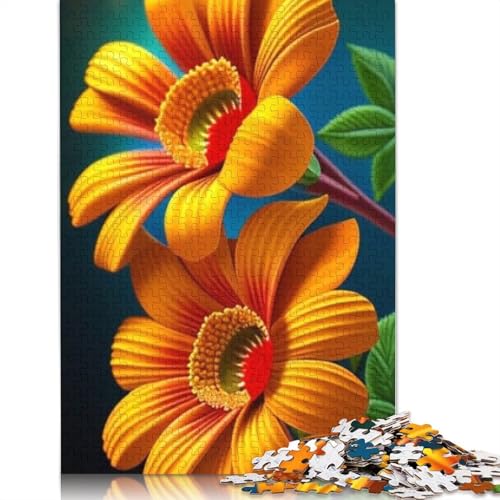 1000-teiliges Kunst-Blumen-Puzzle für Erwachsene und Jugendliche, Lernspielzeug aus Holz, 1000 Teile (75 x 50 cm) von TBDUEPS