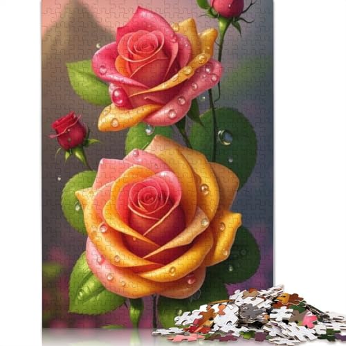 1000-teiliges Kunst-Blumen-Puzzle für Erwachsene und Teenager, 1000 Teile (75 x 50 cm) von TBDUEPS