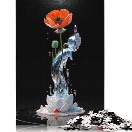 1000-teiliges Kunst-Blumen-Puzzle für Erwachsene und Teenager, Holzpuzzle, 1000 Teile (75 x 50 cm) von TBDUEPS