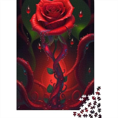 1000-teiliges Kunst-Blumen-Puzzle für Erwachsene und Teenager, Holzpuzzle, Lernspiel, Herausforderung, Spielzeug, Geburtstagsgeschenke, 1000 Stück (38 x 26 cm) von TBDUEPS