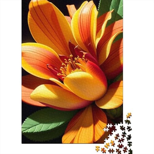 1000-teiliges Kunst-Blumen-Puzzle für Erwachsene und Teenager, Holzpuzzle, Lernspiel, Herausforderung, Spielzeug, Geburtstagsgeschenke, 1000 Stück (38 x 26 cm) von TBDUEPS
