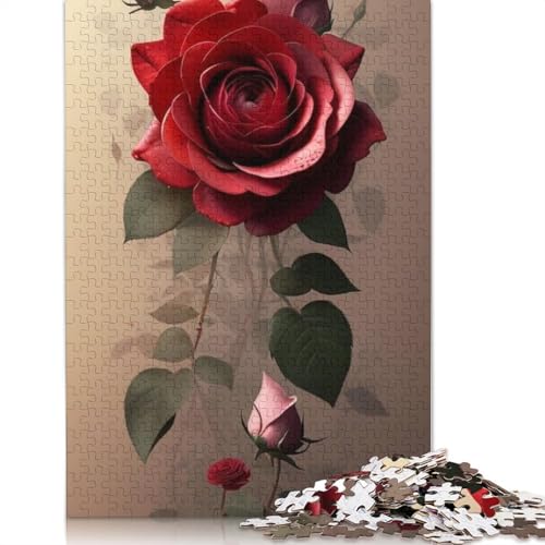 1000-teiliges Kunst-Blumen-Puzzle für Erwachsene und Teenager. Holzpuzzles für Familienspaß und Spieleabende. 1000 Teile (75 x 50 cm) von TBDUEPS